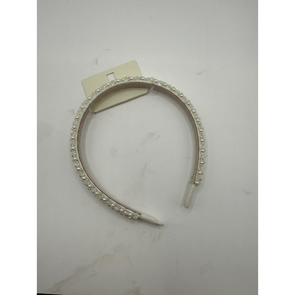 NWT     i Am Beaded Headband Pearl